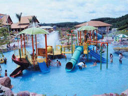 Your kids will love an adventure playground with pools, fountains, and waterslides!