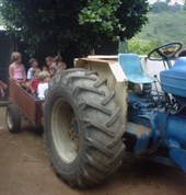 The tractor ride. Very popular. Just R7 each ride.