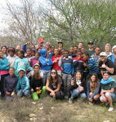 Students working together to restore natural landscapes- Baviaanskloof, SA