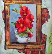 REd Window Flowers