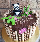 Decadent chocolate cake for a panda lover...