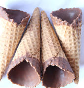 Chocolate dipped sugar cones
