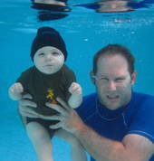 swimming with dad