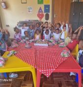 Having a birthday party
