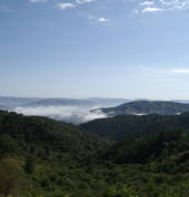 View of the Valley of 1000 Hills from the train.