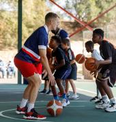 Coach Keegan working on dribbling