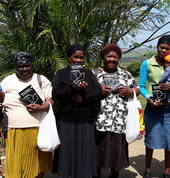 A weekly bible study is held for the Gogo's in the community as well as any other ladies who wish to attend.