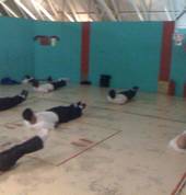 Students strengthening abdominal muscles