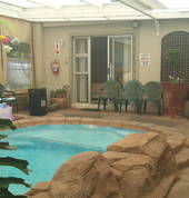 Pool depth 1.m shallow end 1.m deep end