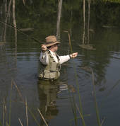 Casting for trout at Magalies Barbus Haven