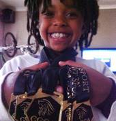 Showing off her medals - YOH!!!