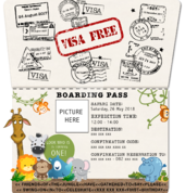 Kiddies Safari Passport invitations