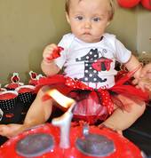 lady bug themed 1st birthday party photo