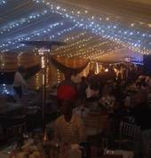 draping and fairy lights