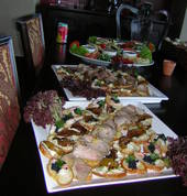 a buffet of snacks