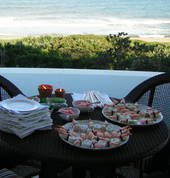 Canapes looking over the ocean