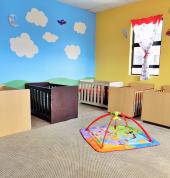 Baby center at Budding Beans with our new cots.