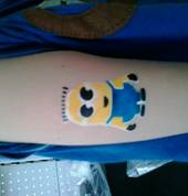 Minion Multi layered airbrush tattoo