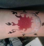 Multi coloured temporary tattoo