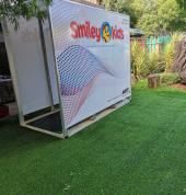 Sanitizing booth at the entrance gate