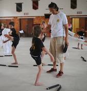 Leo teaching Karate