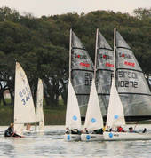 Dinghy sailing regatta  - sharring a moment before the start