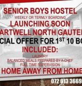 We are opening a Hostel January 2022 for males aged 15Y +