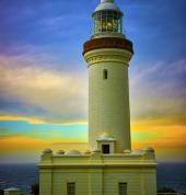 Nora Head lighthouse in a beautiful sunset.