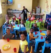 Saying hello in one of our classes
