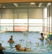 Swimmable pool from the waiting room