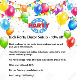 Kids Party Decor - 30% off East Rand Party Suppliers