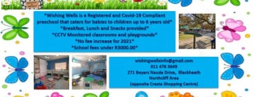 No Registration fee for 2021 Northcliff Preschools