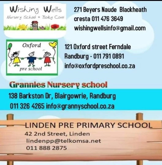Preschools and Baby Centers - Blairgowrie, Linden,  Roodepoort, Cresta and Ferndale